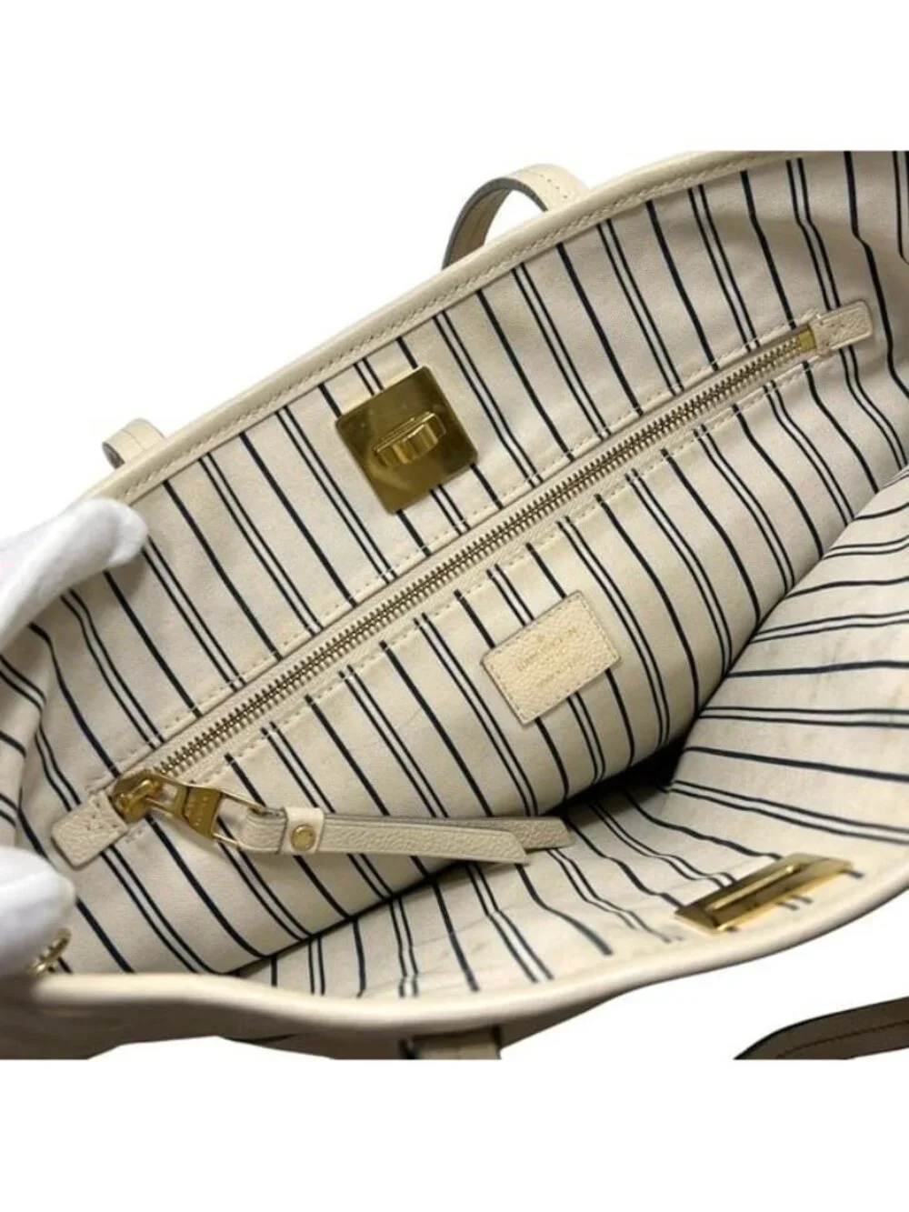 Louis Vuitton Tote Citadines PM Monogram Empreinte Leather Neige Beige